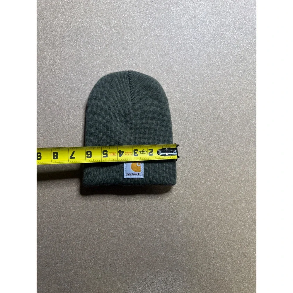 Carhartt Kids Beanie Hat Olive‎ Green Winter Knit Warm Cuffed Cap